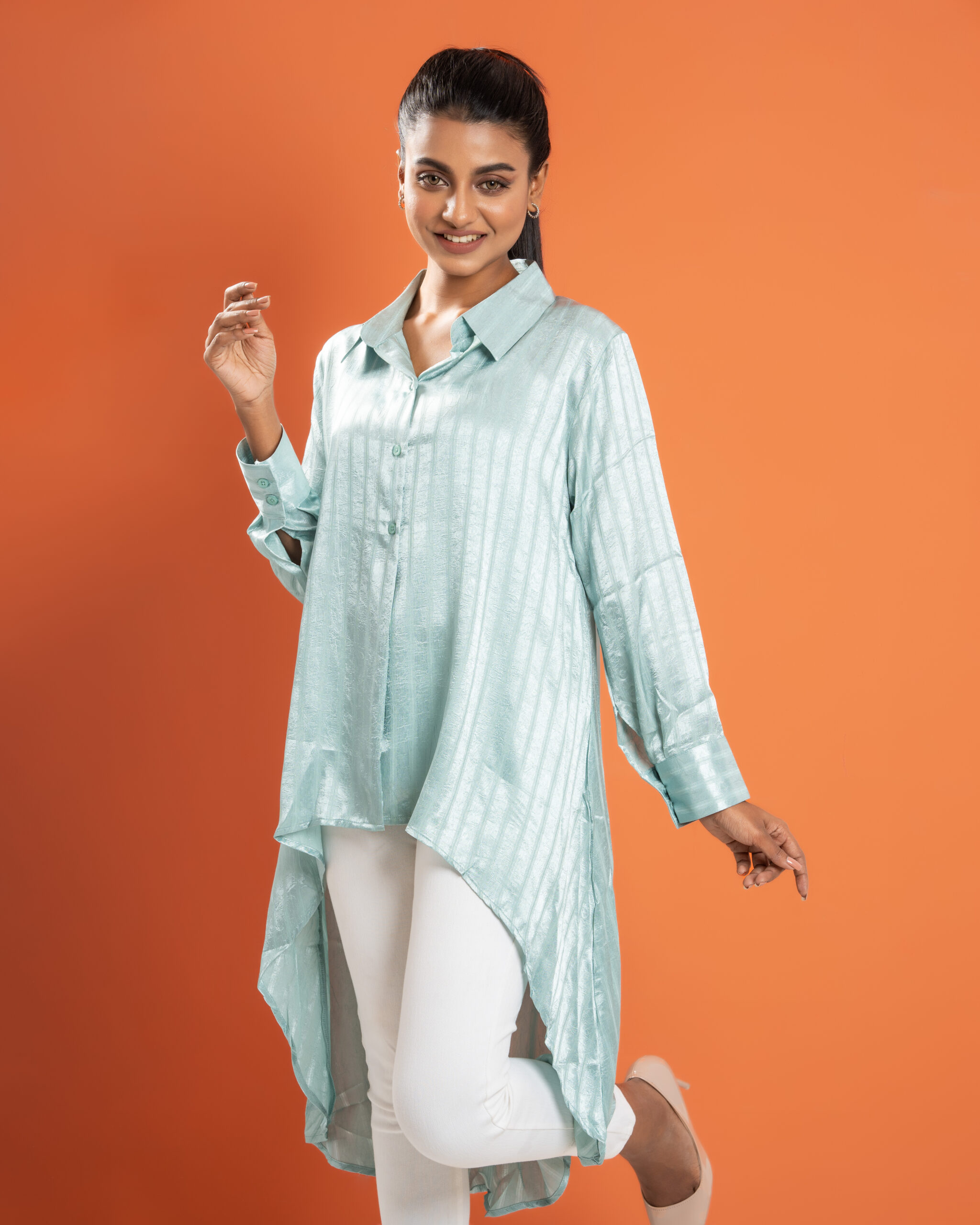 White Fabric: Crepe Long Top at Rs 530/piece in Surat