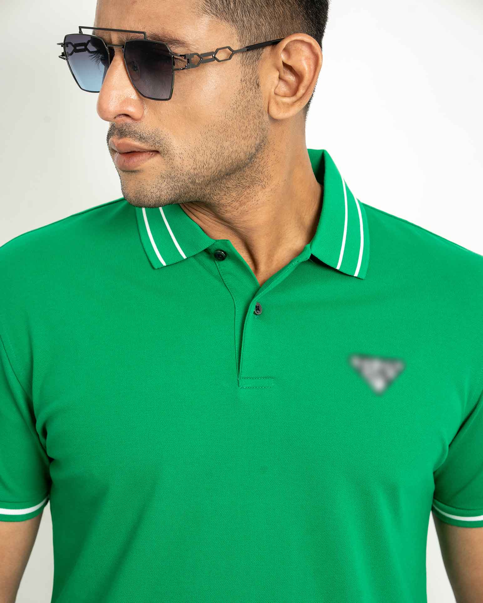 IQON mens green polo shirt