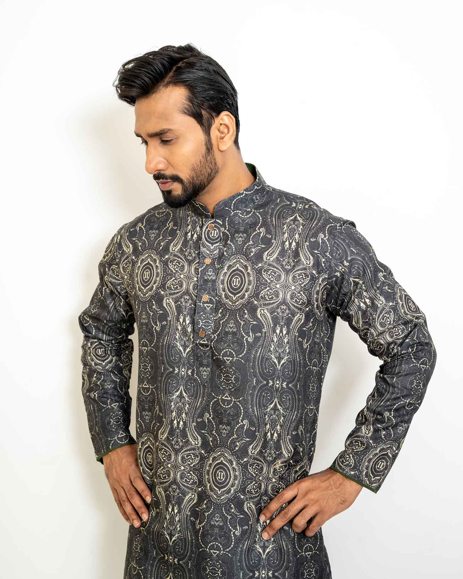 Exclusive Men's Digital Printed Cotton Panjabi