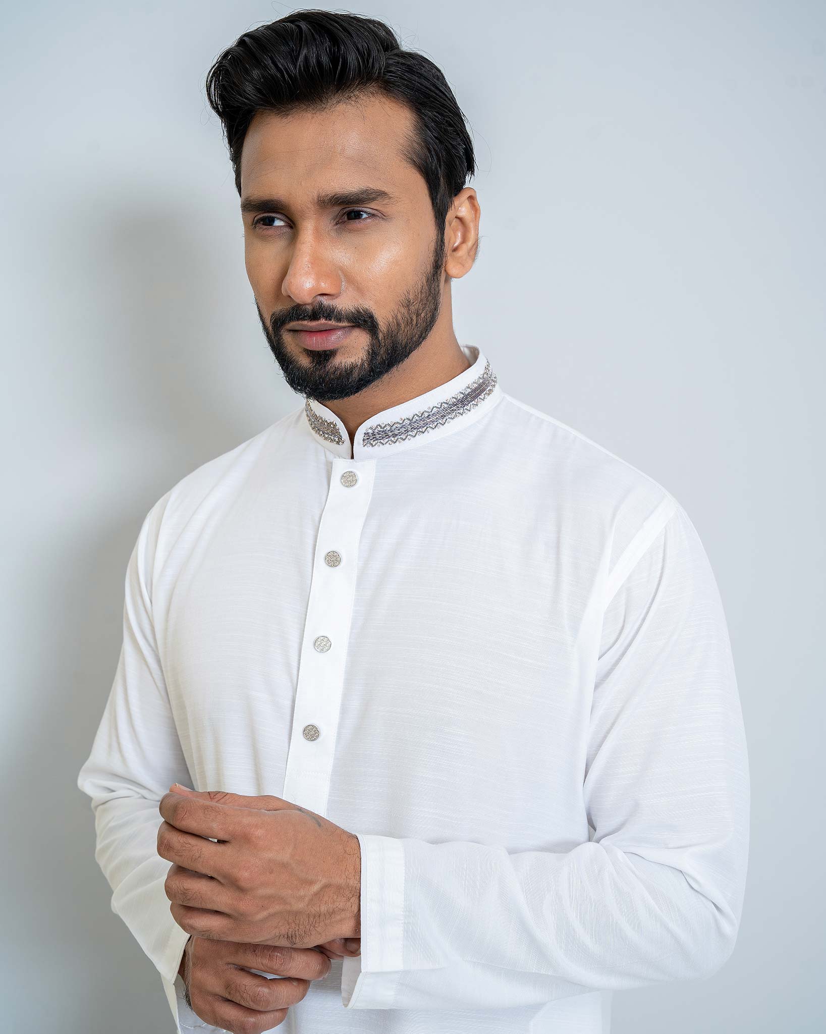 Eid Exclusive White Zardozi Panjabi for Men