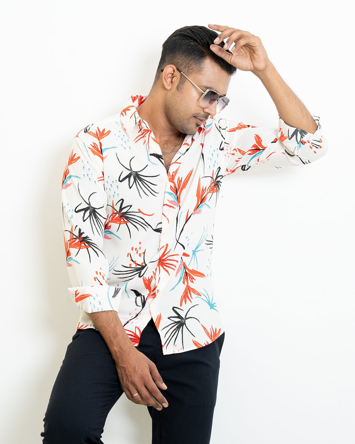 Flower Printed Party Shirt